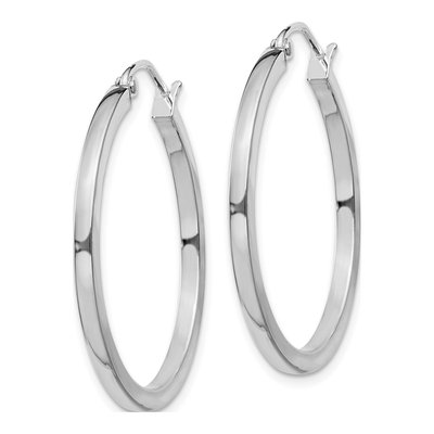 Sterling Silver 30mm Square Tube Hoop Earrings – view 3