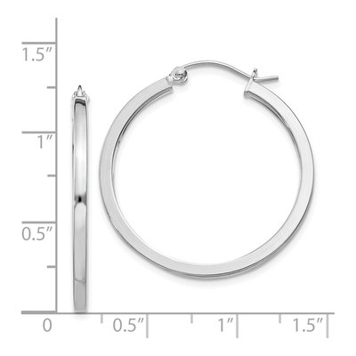 Sterling Silver 30mm Square Tube Hoop Earrings – view 5