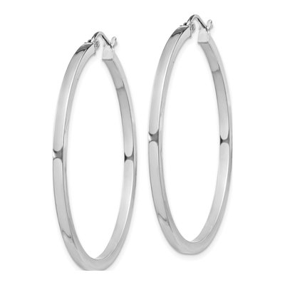 Sterling Silver 40mm Square Tube Hoop Earrings – view 3