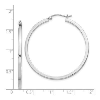 Sterling Silver 40mm Square Tube Hoop Earrings – view 5