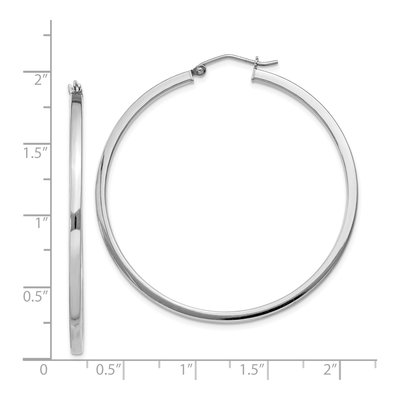Sterling Silver 45mm Square Tube Hoop Earrings – view 5