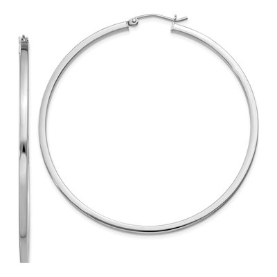 Sterling Silver 55mm Hoop Earrings