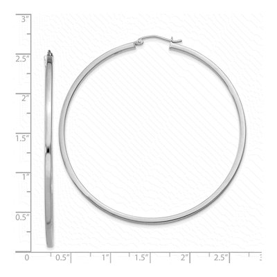 Sterling Silver 60mm Square Tube Hoop Earrings – view 5