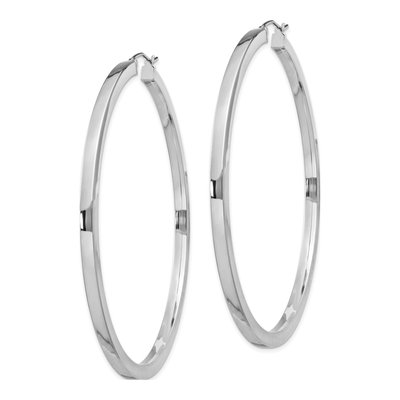 Sterling Silver 65mm Square Tube Hoop Earrings – view 3