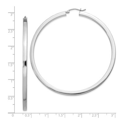Sterling Silver 65mm Square Tube Hoop Earrings – view 5