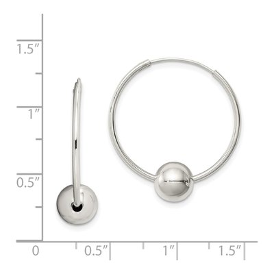 Sterling Silver Bead Endless Hoop Earrings – view 5