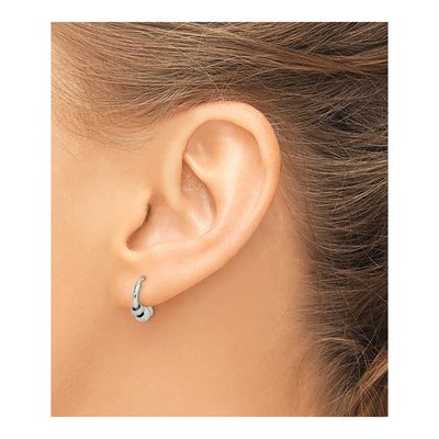 Sterling Silver 10mm Tiny Beaded Endless Hoop Earrings – view 4