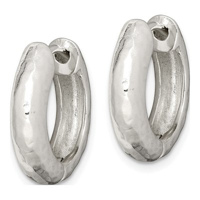 Sterling Silver 17mm Huggie Hoop Earrings – view 3