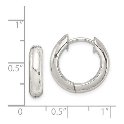 Sterling Silver 17mm Huggie Hoop Earrings – view 5