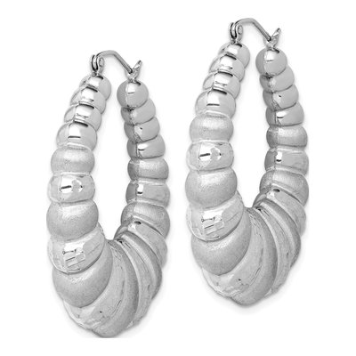 Sterling Silver Shrimp Hoop Earrings – view 3