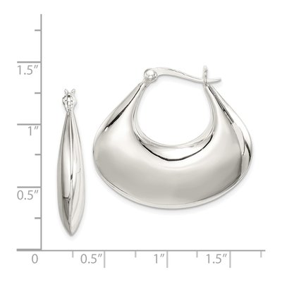 Sterling Silver 30mm Puffed Hoop Earrings – view 5