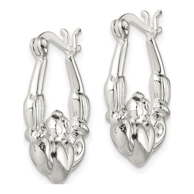 Sterling Silver 22mm Claddagh Hoop Earrings – view 3