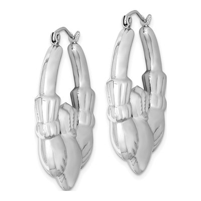 Sterling Silver 35mm Claddagh Hoop Earrings – view 3