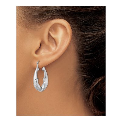 Sterling Silver 40mm Dolphin Round Hoop Earrings – view 4