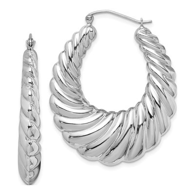 Sterling Silver Oval Hoop Earrings