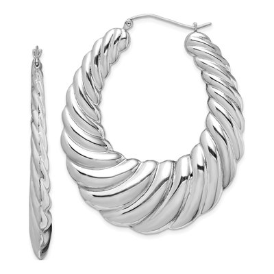 Sterling Silver Oval Hoop Earrings