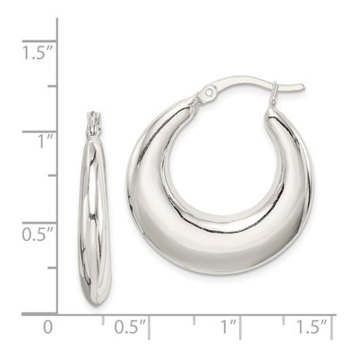 Sterling Silver 27mm Tapered Round Hoop Earrings – view 5