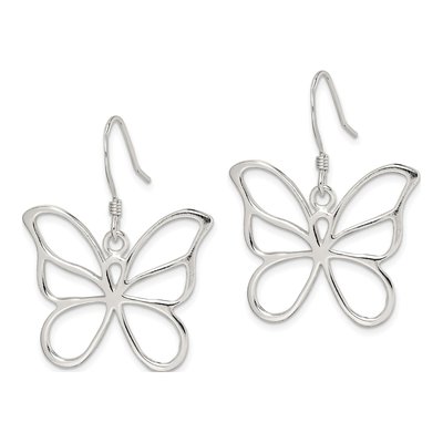 Sterling Silver Butterfly Dangle Earrings – view 3