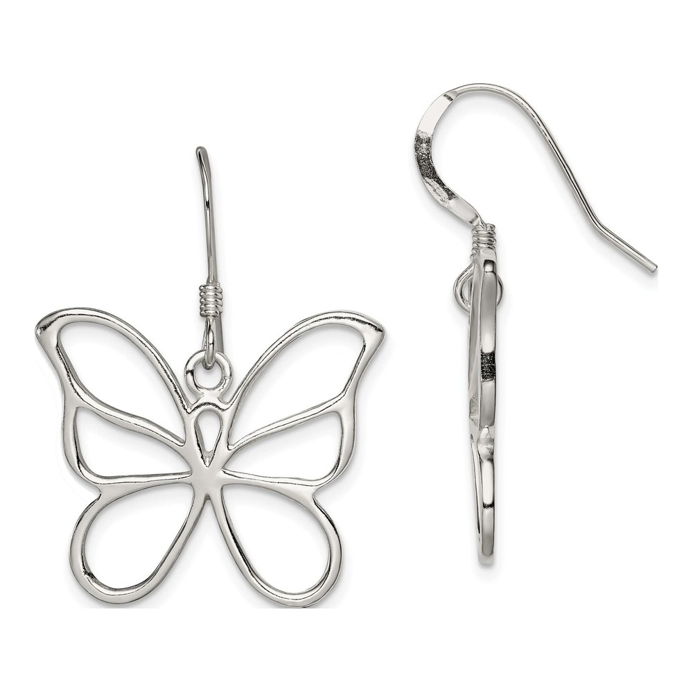 Sterling Silver Butterfly Dangle Earrings