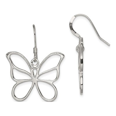 Sterling Silver Butterfly Dangle Earrings