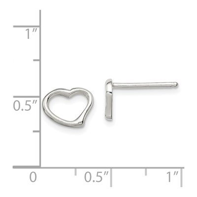 Sterling Silver Heart Button Stud Earrings – view 5