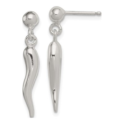 Sterling Silver Horn Dangle Earrings