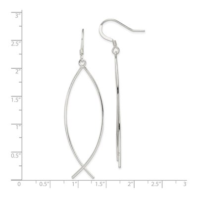 Sterling Silver Ichthus Dangle Earrings – view 5