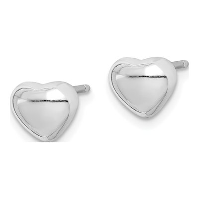 Sterling Silver Heart Stud Earrings – view 3