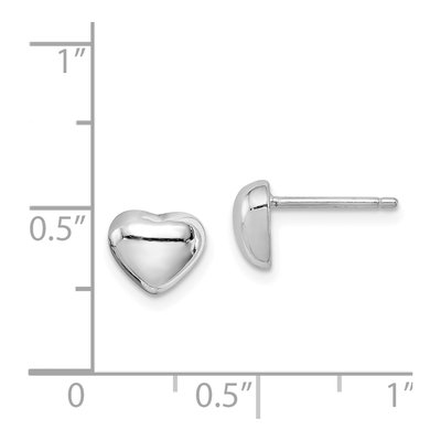 Sterling Silver Heart Stud Earrings – view 5
