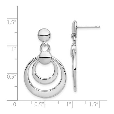 Sterling Silver Double Circle Dangle Earrings – view 5