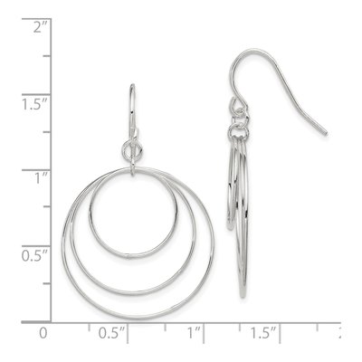 Gold-Plated Sterling Silver Triple Circle Dangle Earrings – view 5