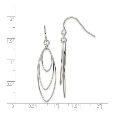 Sterling Silver Triple Marquise Dangle Earrings – view 5