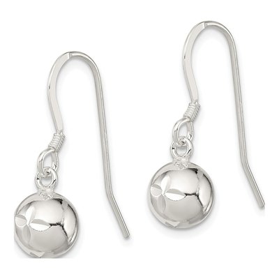 Sterling Silver Diamond-Cut Dangle Earrings – view 3