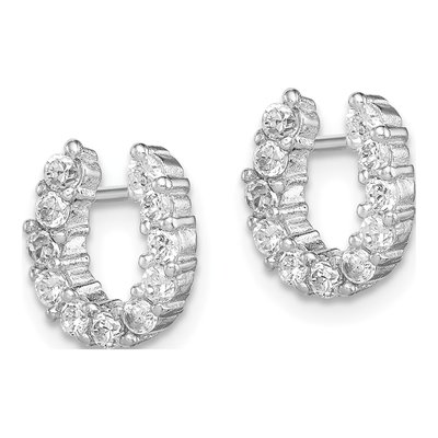 Sterling Silver CZ Horseshoe Stud Earrings – view 3