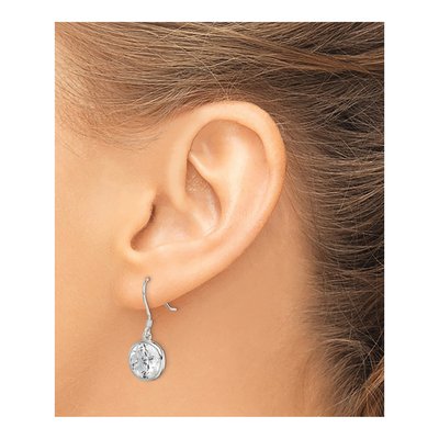 Sterling Silver CZ Bezel Dangle Earrings – view 4