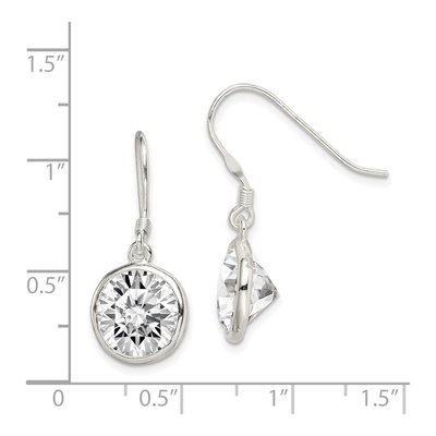 Sterling Silver CZ Bezel Dangle Earrings – view 5