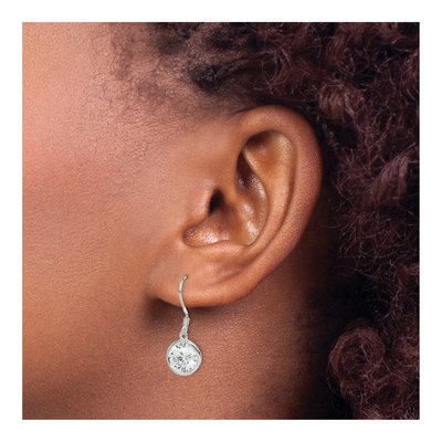 Sterling Silver CZ Bezel Dangle Earrings – view 4