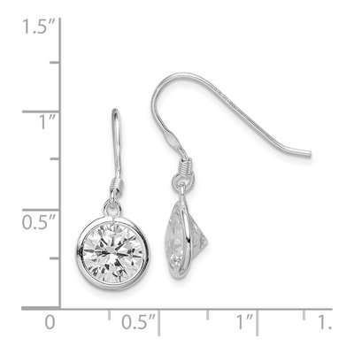 Sterling Silver CZ Bezel Dangle Earrings – view 5