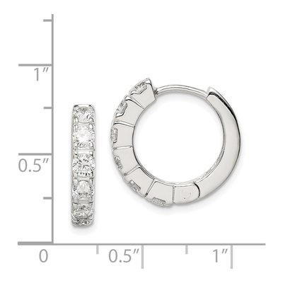 Sterling Silver 18mm CZ Huggie Hoop Earrings – view 5