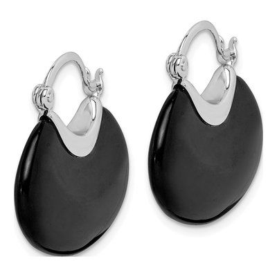 Sterling Silver Onyx Dangle Earrings – view 3
