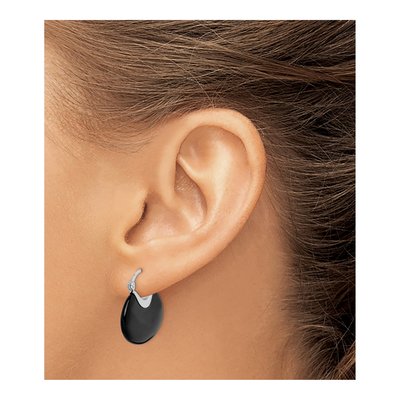 Sterling Silver Onyx Dangle Earrings – view 4