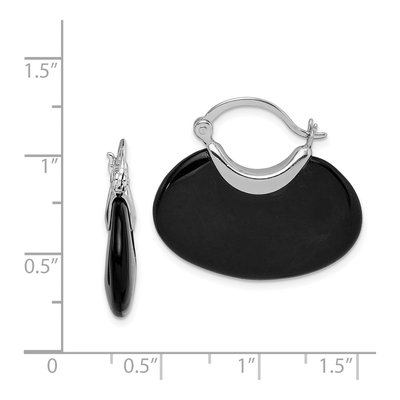 Sterling Silver Onyx Dangle Earrings – view 5