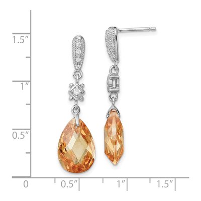 Sterling Silver CZ Teardrop Dangle Earrings – view 5