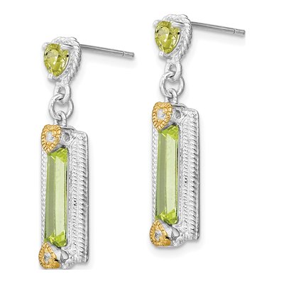 Sterling Silver CZ Heart Dangle Earrings – view 3