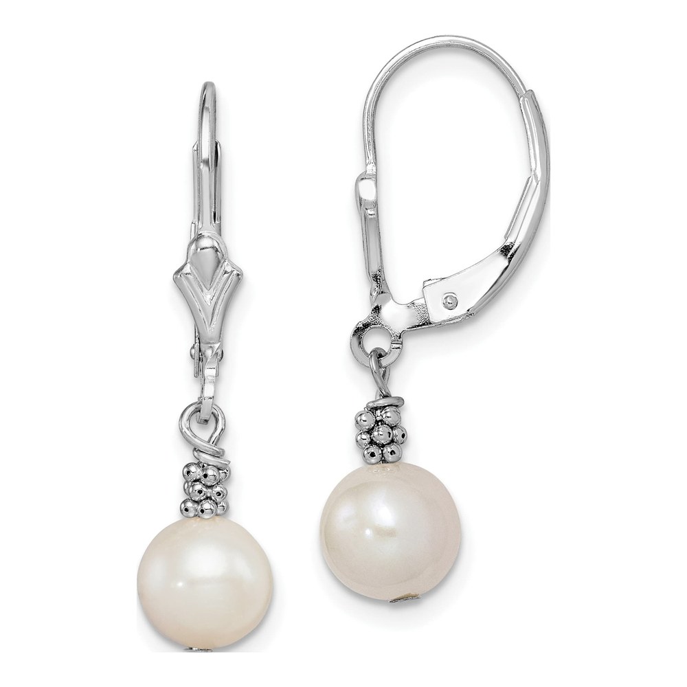 Sterling Silver Freshwater Cultured Pearl Leverback Earrings