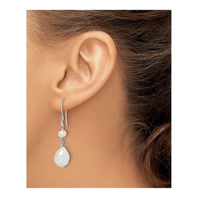 Sterling Silver Freshwater Cultured Pearl Baroque Dangle Earrings – view 4