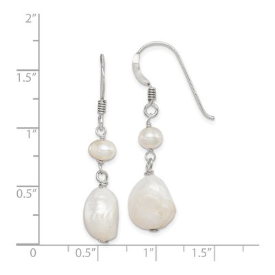 Sterling Silver Freshwater Cultured Pearl Baroque Dangle Earrings – view 5