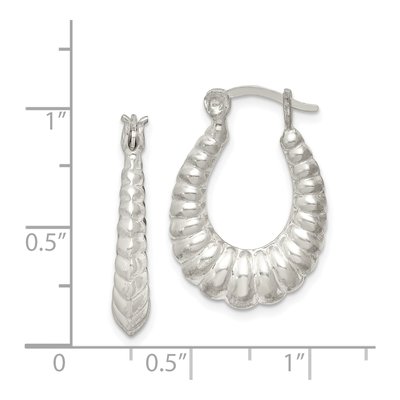 Sterling Silver 24mm Oval Hoop Earrings – view 5