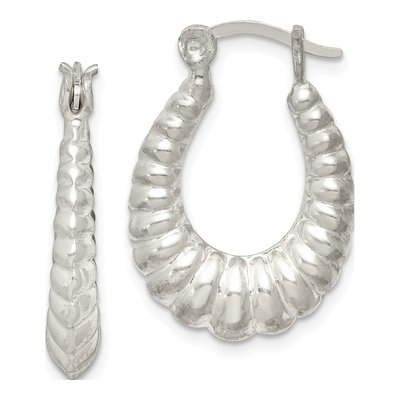 Sterling Silver 24mm Oval Hoop Earrings