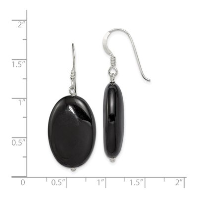 Sterling Silver Agate Oval Dangle Earrings – view 5